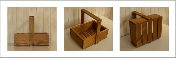 木製アンティーク加工　手持ち木箱写真